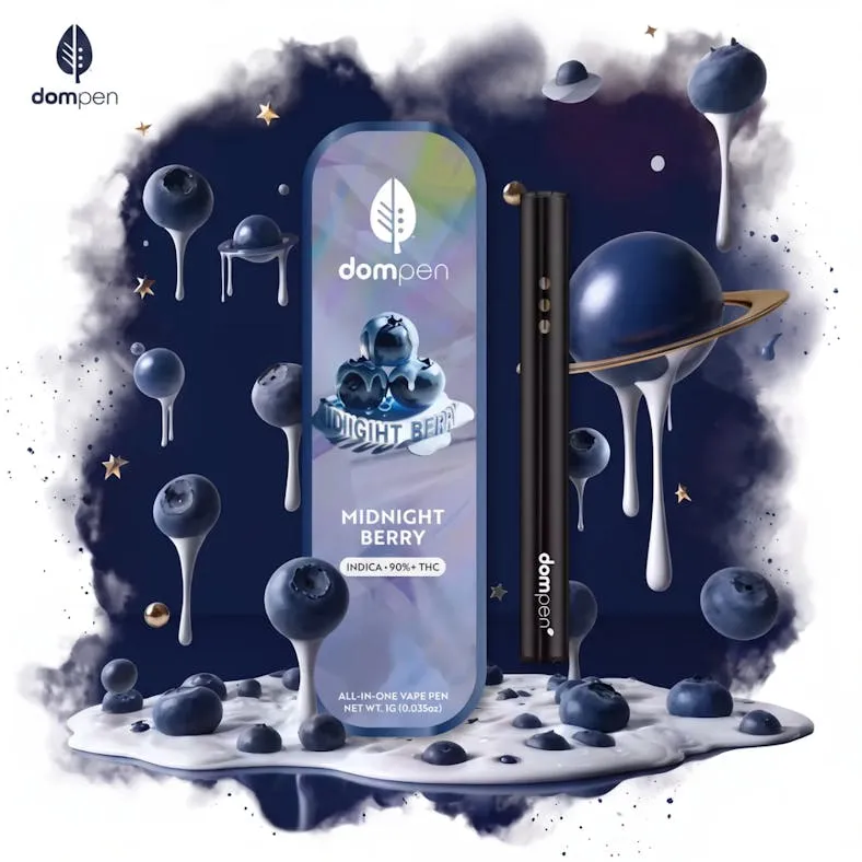 Dompen Midnight Berry Indica vape pen featured at our dispensary near eastern market.