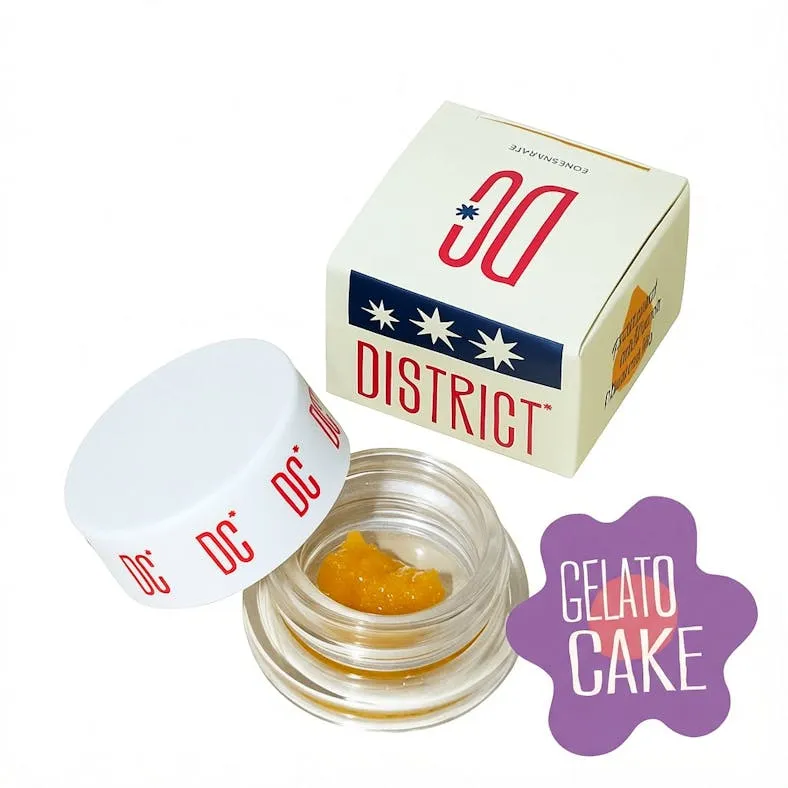 District Gelato Cake cannabis concentrate and packaging from a trusted dispensary near me washington dc.
